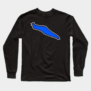 Texada Island Blue Outlined Silhouette - Simple and Indigo - Texada Island Long Sleeve T-Shirt